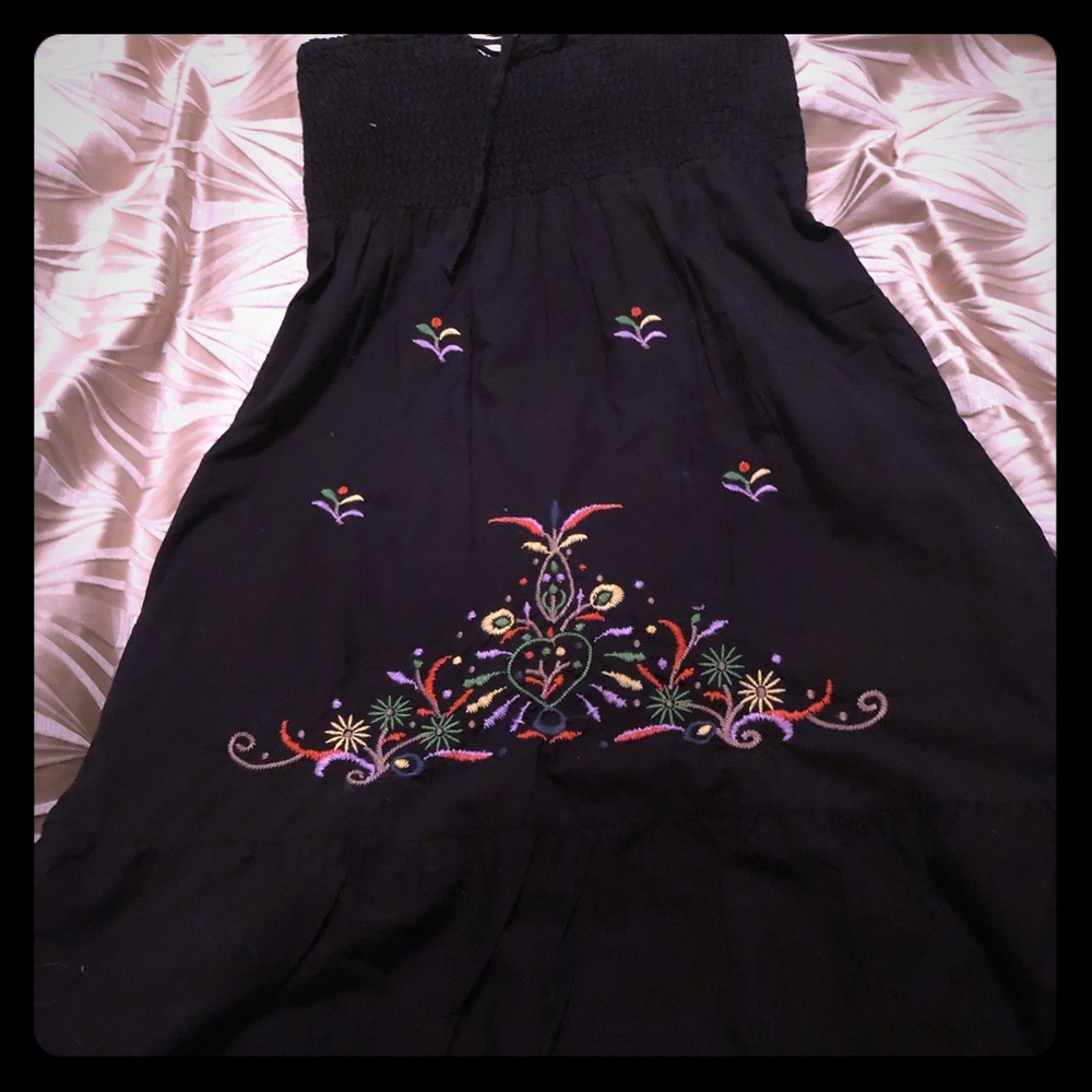 Lagaci halter style black dress w/ tie